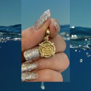 14k solid real gold handmade Gold Pendant Charm